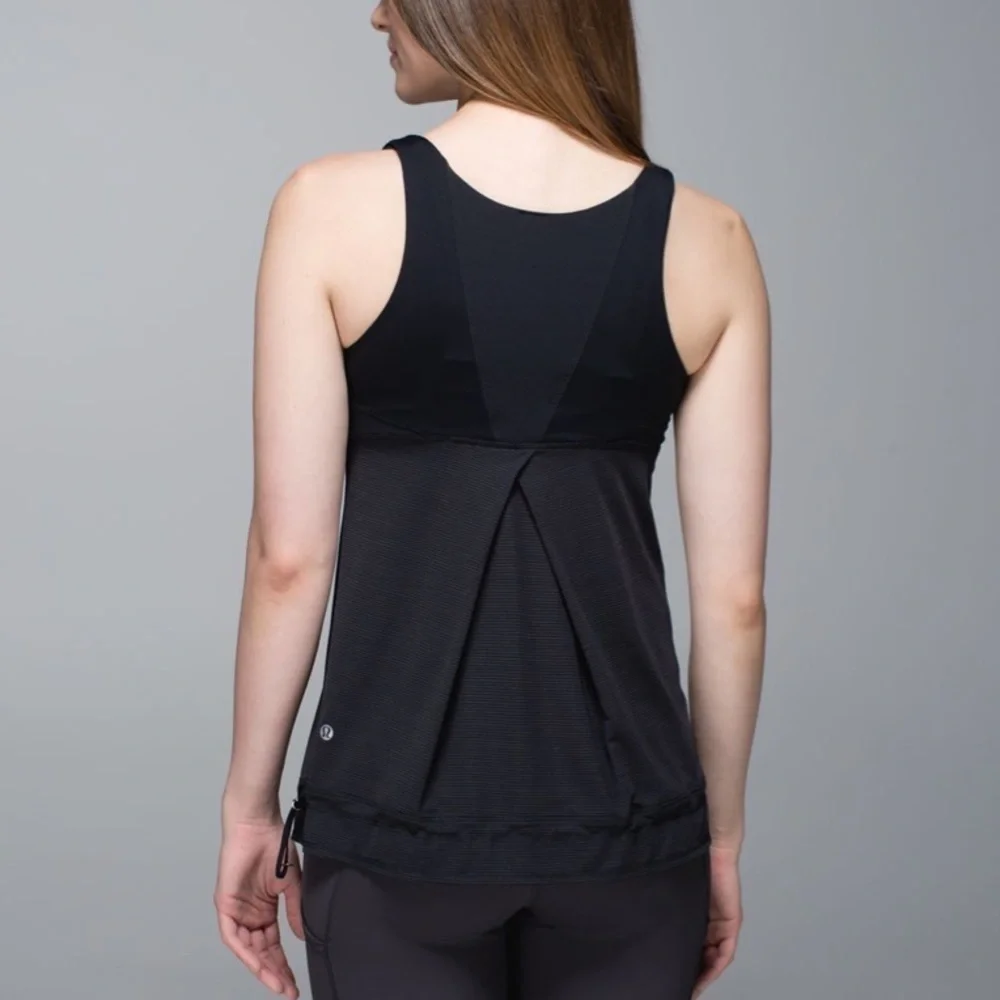 Lululemon Run TaTa Topper Pleated Back Active Tank Cinch Waist Size 6